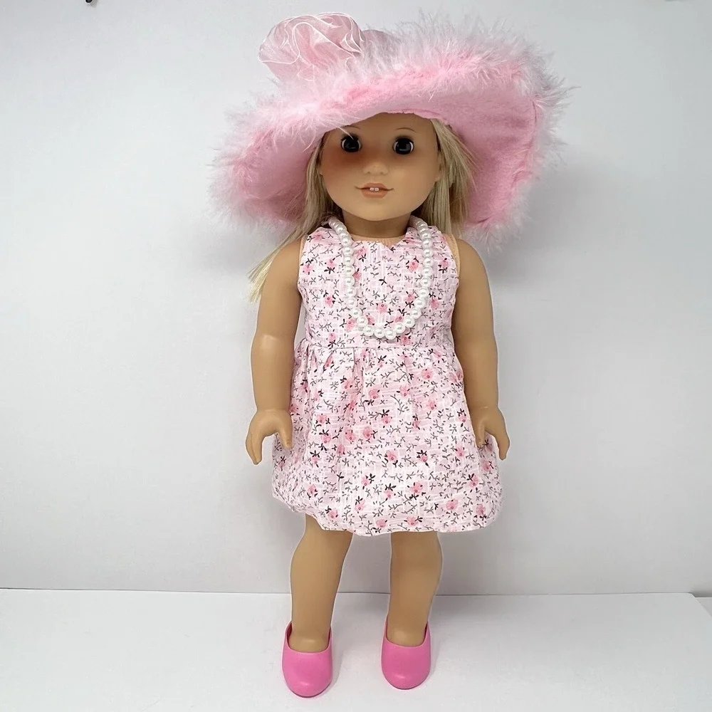 American Girl Doll Julie Albright 2014 Blonde‎ Hair Brown Eyes Pink Outfit 18